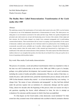 Transformation of the Czech Media After 1989