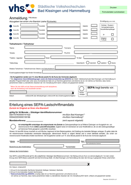 Erteilung Eines SEPA-Lastschriftmandats