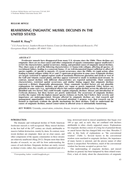 Reassessing Enigmatic Mussel Declines in the United States