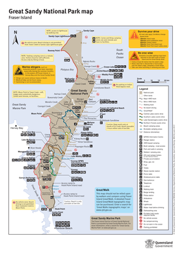 Great Sandy National Park Map Fraser Island