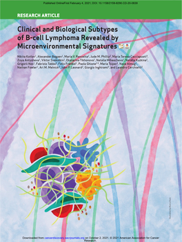 Clinical and Biological Subtypes of B-Cell Lymphoma Revealed by Microenvironmental Signatures