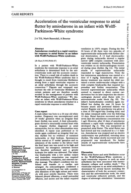 Acceleration of the Ventricular Response to Atrial Flutter By