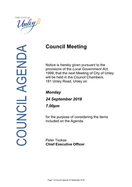 Council Agenda 24 September 2018