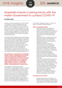 Hospitality Industry Is Joining Forces with the Indian Government to Combat COVID-19
