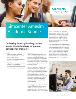 Simcenter Amesim Academic Bundle Enables Universities to Access an Exhaustive Range of Simcenter Amesim Libraries at a Special Price