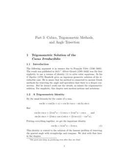 Cubics, Trigonometric Methods, and Angle Trisection