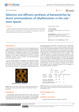 Selective and Efficient Synthesis of Benzonitriles by Direct Ammoxidation of Alkylbenzenes in the Sub– Nano Spaces