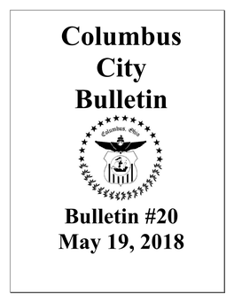 Bulletin #20 May 19, 2018