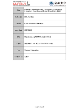 Title Regional Disaster Events and Environment