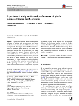 Experimental Study on Flexural Performance of Glued-Laminated