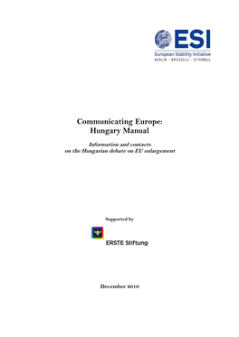 A Manual on Hungary