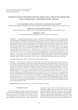 Pennsylvanian Heteroconchia (Mollusca, Bivalvia) from the Piauí Formation, Parnaíba Basin, Brazil