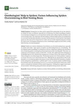 Factors Influencing Spiders Overwintering in Bird Nesting Boxes