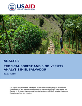 Analysis Tropical Forest and Biodiversity Analysis in El Salvador