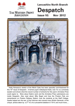 Katie Hampson's Sketch of the Menin Gate Has Been Specially Commissioned for This 10Th Issue of Despatch. a Former Pupil in B
