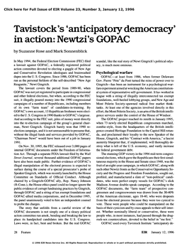 Tavistock's 'Anticipatory Democracy' in Action: Newtzi's GOPAC