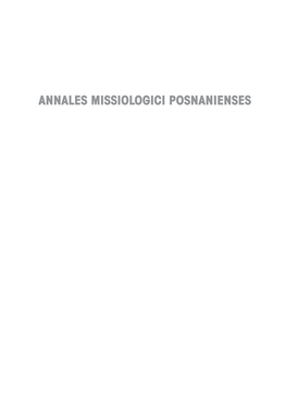 Annales Missiologici Posnanienses” (Piotr Piasecki) Wydział Teologiczny Uniwersytetu Im