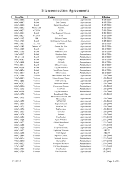 Interconnection Agreements