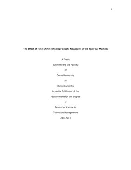 The Effect of Time-Shift Technology on Late Newscasts in the Top Four Markets