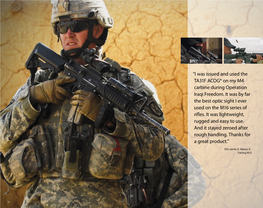 “I Was Issued and Used the TA31F ACOG® on My M4 Carbine During Operation Iraqi Freedom