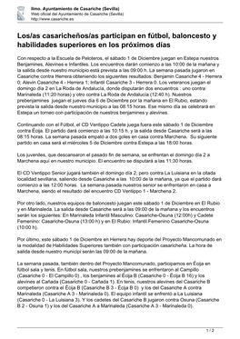 Los/As Casaricheños/As Participan En Fútbol, Baloncesto Y Habilidades Superiores En Los Próximos Días