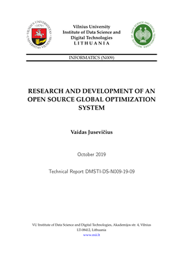 Research and Development of an Open Source Global Optimization System