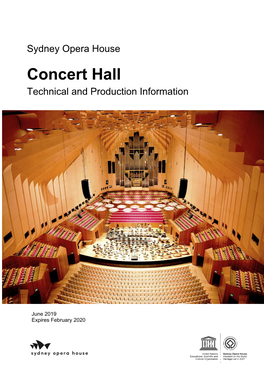 Concert Hall Technical and Production Information