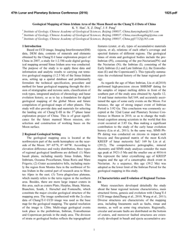 Geological Mapping of Sinus Iridum Area of the Moon Based on the Chang’E-I Data of China K