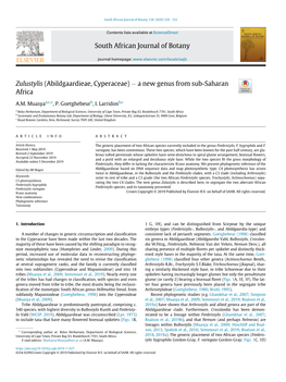 Abildgaardieae, Cyperaceae) À a New Genus from Sub-Saharan Africa