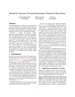 Dynamic Storage-Performance Tradeoff in Data Stores