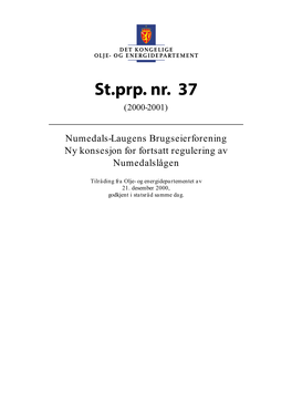 St.Prp. Nr. 37 (2000-2001)