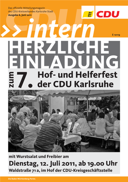 Und Helferfest Der CDU Karlsruhe