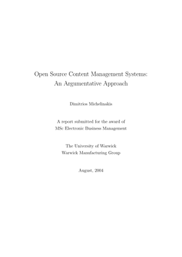 Open Source Content Management Systems: an Argumentative Approach