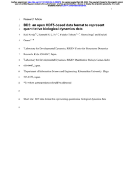 An Open HDF5-Based Data Format to Represent Quantitative