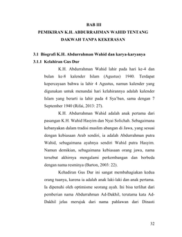 32 Bab Iii Pemikiran K.H. Abdurrahman Wahid