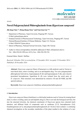 Novel Polyprenylated Phloroglucinols from Hypericum Sampsonii