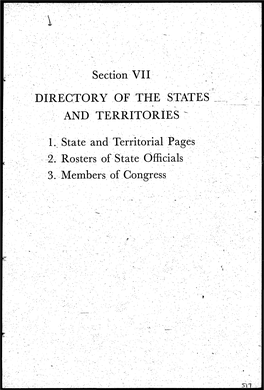 State and Territorial Pages 2V Rosters of State Officials 3