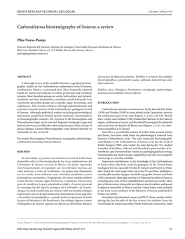 Carboniferous Biostratigraphy of Sonora: a Review