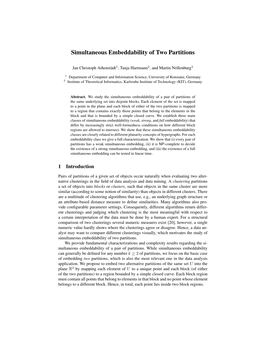 Simultaneous Embeddability of Two Partitions