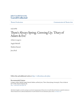 There's Always Spring; Growing Up; "Diary of Adam & Eve" Arthur Lovegrove