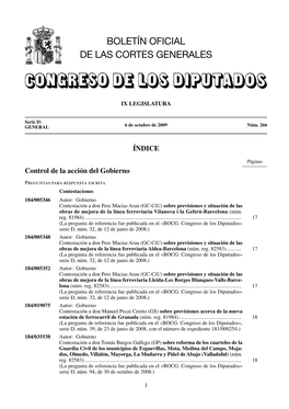 Boletín Oficial De Las Cortes Generales