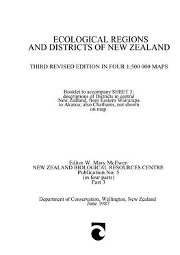Ecological Regions and Districts of New Zealand