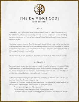 The Da Vinci Code Book Excerpts
