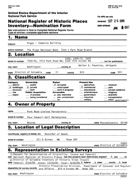 National Register of Historic Places Inventory Nomination Form 1