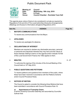 (Public Pack)Agenda Document For