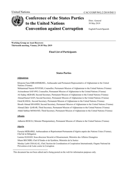 Conference of the States Parties to the United Nations Convention Against