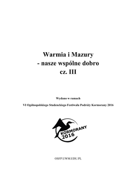 Warmia I Mazury - Nasze Wspólne Dobro Cz