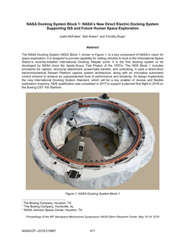 NASA's New Direct Electric Docking System Supporting ISS and Future