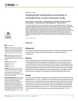 Antipsychotic Medications and Stroke in Schizophrenia: a Case-Crossover Study