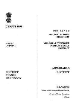 District Census Handbook, Ahmadabad, Part XII a & B, Series-7